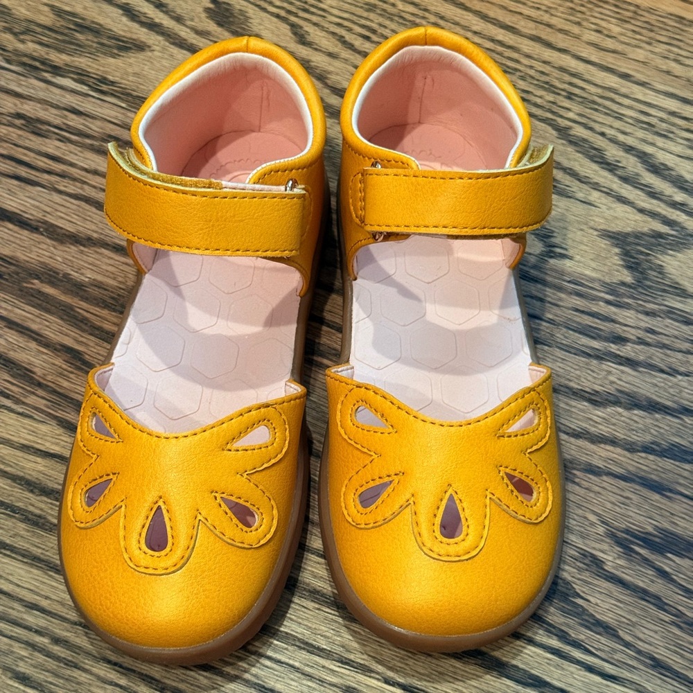 Livie & Luca Orange Kids Dress Shoes with Cutout Design